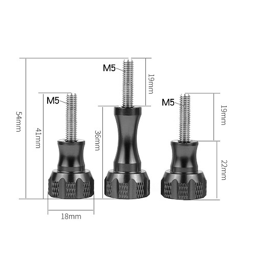 M5 3in1 Thumb Screw Aluminum Alloy Hex Socket Knob Nut Bolt Adapter for GoPro Hero 11 10 9 8 5 Yi 4K SJCAM Action Cameras Accessories