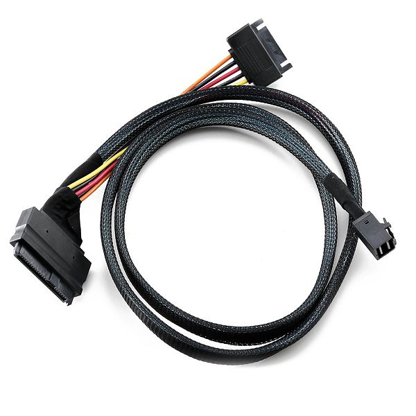 For U.2  SSDMini SAS Cable SFF 8643 Internal 12Gbps to U.2 SFF 8639 with 15 Pin SATA Power Connector Mini SAS Cable