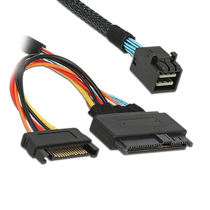 For U.2  SSDMini SAS Cable SFF 8643 Internal 12Gbps to U.2 SFF 8639 with 15 Pin SATA Power Connector Mini SAS Cable