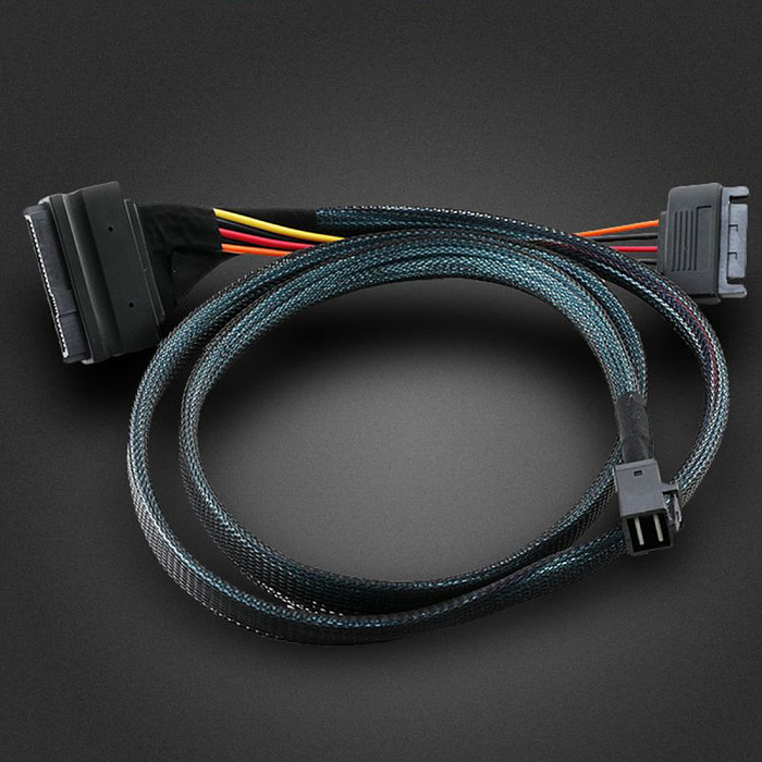 For U.2  SSDMini SAS Cable SFF 8643 Internal 12Gbps to U.2 SFF 8639 with 15 Pin SATA Power Connector Mini SAS Cable