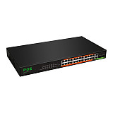 24-Ports RJ45 10/100Mbps + 2-Ports SFP 1000Mbps Combo Unmanaged Ethernet Switch PoE Port 10.4Gbps Switch Support Auto MDI/MDIX