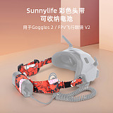 Sunnylife Color Headband Free Adjustable Length With Battery Holder For Goggles 2/FPV Flight Glasses V2 Accessories