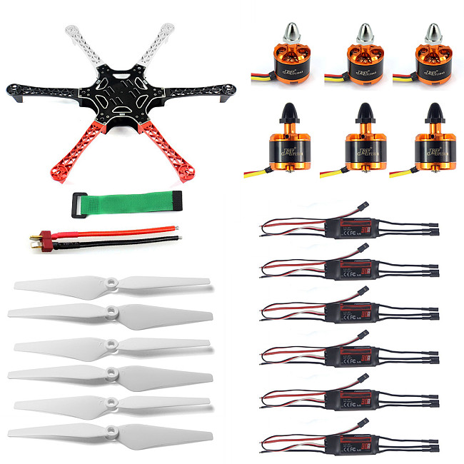DIY RC Drone MultiCopter 6-axle Aircraft Kit 30A-UBEC Frame 550mm Motor 2212 920KV ESC 30A 2-3S