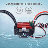 Surpass Hobby  Waterproof 25A Brushless ESC 2S Electric Speed Controller with LED Programing Card for RC 1/16 1/18 1/20 RC Car