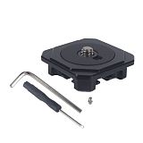Dual Lock Quick Release Plate Clamp Camera Tripod Adapter Base (Arca-type Compatible) w 1/4 Screw for Monitor Fill Light
