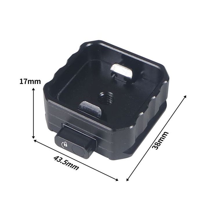 Dual Lock Quick Release Plate Clamp Camera Tripod Adapter Base (Arca-type Compatible) w 1/4 Screw for Monitor Fill Light