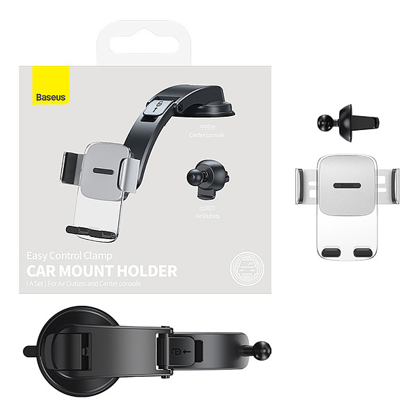 Baseus Car Phone Holder Control Clamp Car Mount  Cradle Dashboard Mount Stand For 4.7-6.7 Inches Iphone/Samsung/Huawei/Xiaomi Phone