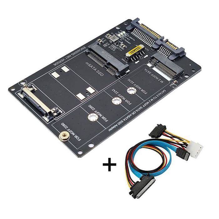 M2 KEY B-M mSATA SSD To SATA3.0 22pin Adapter for M.2 NGFF 2230-2280 SSD Adapter 2 in 1 Converter Card For PC Laptop Add On Card