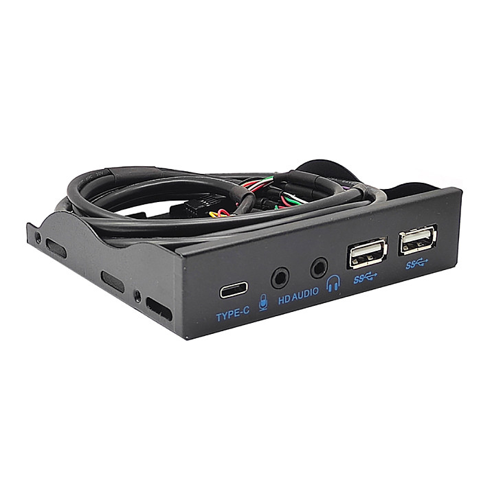 JMT 3.5in USB3.2 Gen2 Floppy Drive Front Panel 10Gbps with Audio Port USB-C Port 19Pin/9Pin Suitable for Type-E Interface 3.5in Floppy Disk Bay