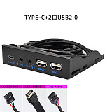 JMT 3.5in USB3.2 Gen2 Floppy Drive Front Panel 10Gbps with Audio Port USB-C Port 19Pin/9Pin Suitable for Type-E Interface 3.5in Floppy Disk Bay