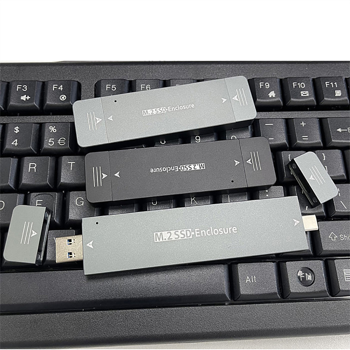 JMT M.2 Mini NGFF External Hard Drive Enclosure Nvme Dual Protocol to USB3.1 for 2230 2242 2260 2280, Type-A/C Direct Plug-in Wire-Free USB Enclosure