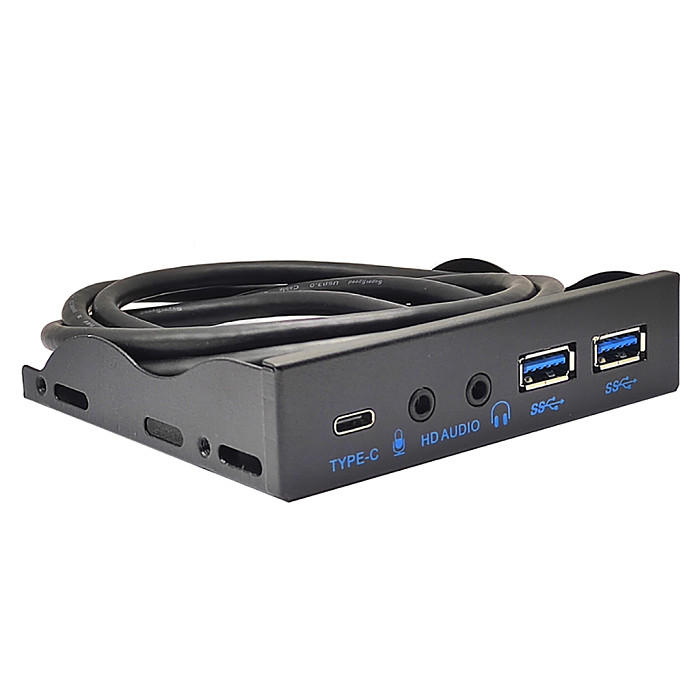 JMT 3.5in USB3.2 Gen2 Floppy Drive Front Panel 10Gbps with Audio Port USB-C Port 19Pin/9Pin Suitable for Type-E Interface 3.5in Floppy Disk Bay
