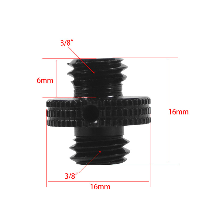 BGNING D16 * 16mm  1/4 Or 3/8  Male Adapter Screw Connection Accessories With Reinforcement Side Hole For Photography Accessories