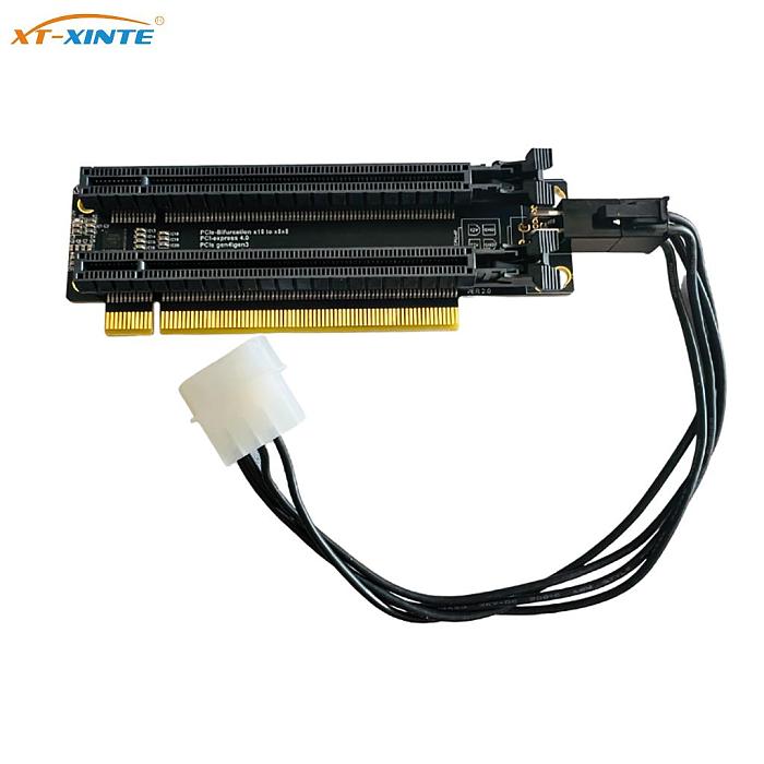 PCI-Express 3.0 x16 1 to 2 Expansion Card Gen3 Split Card PCIe-Bifurcation x16 to x8x8 20mm Spaced Slots