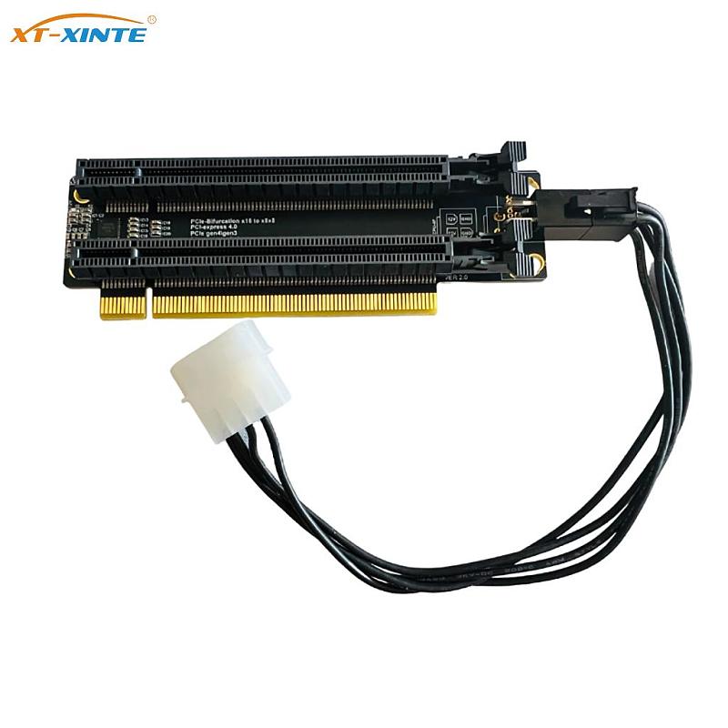 PCI-Express 3.0 x16 1 to 2 Expansion Card Gen3 Split Card PCIe-Bifurcation x16 to x8x8 20mm Spaced Slots
