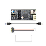 19pin to Type E + 19Pin Motherboard 1 to 2 Splitter USB 3.2 GEN 1 Hub Adapter Conector A-KEY 19Pin to Dual 19P Extension Card