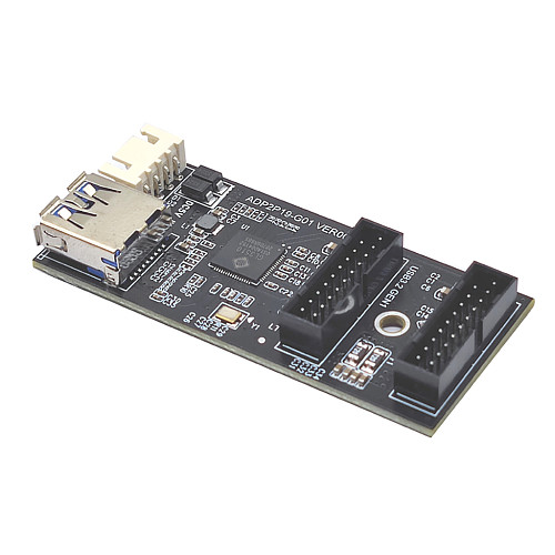 19pin to Type E + 19Pin Motherboard 1 to 2 Splitter USB 3.2 GEN 1 Hub Adapter Conector A-KEY 19Pin to Dual 19P Extension Card