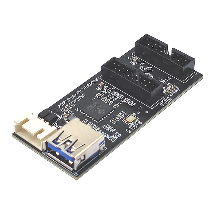 19pin to Type E + 19Pin Motherboard 1 to 2 Splitter USB 3.2 GEN 1 Hub Adapter Conector A-KEY 19Pin to Dual 19P Extension Card
