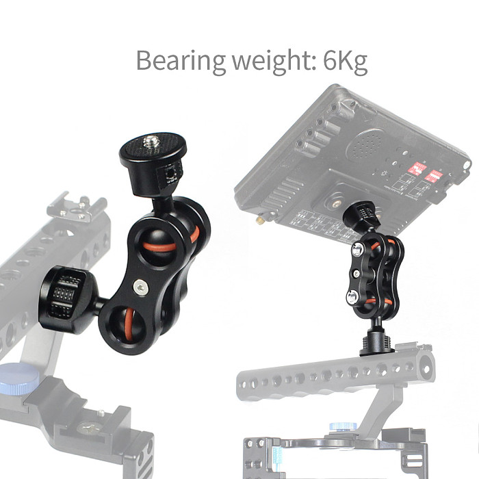 FEICAHO Multi-function Dual Ball Magic Arm Mount Adapter with 1/4  Screw for Sony DSLR Cameras Fill Light Monitor 6KG Load