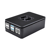 Raspberry Pi 4 Model Case Black Transparent Plastic Shell Removable Cover with Cooling Fan for Raspberry Pi 4
