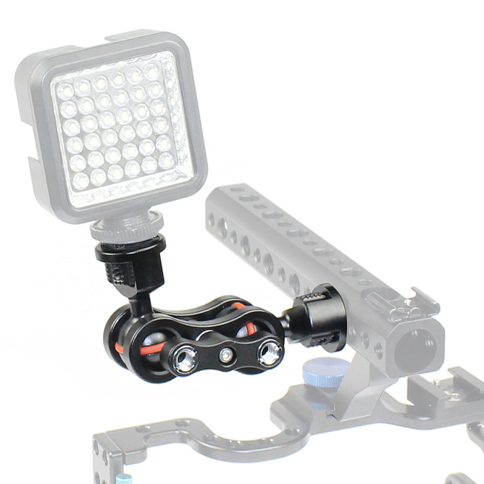 FEICAHO Multi-function Dual Ball Magic Arm Mount Adapter with 1/4  Screw for Sony DSLR Cameras Fill Light Monitor 6KG Load