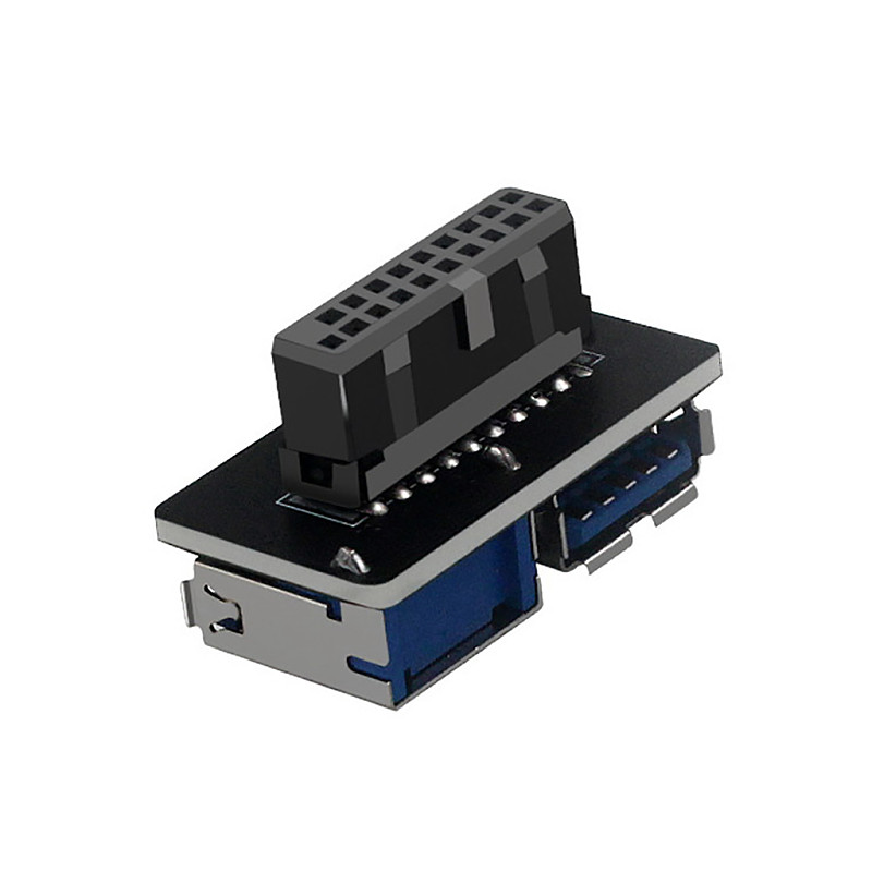 Female Motherboard Adapter USB 3.0 19 20 Pin Socket to Dual USB 3.0 A Splitter Anti-Interference Ability Stability