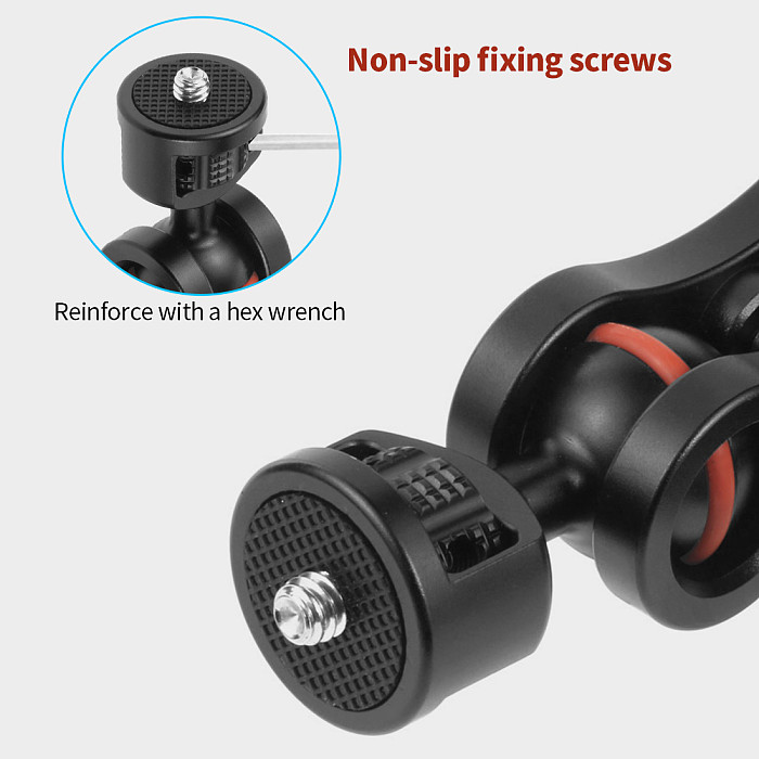 FEICAHO Multi-function Dual Ball Magic Arm Mount Adapter with 1/4  Screw for Sony DSLR Cameras Fill Light Monitor 6KG Load