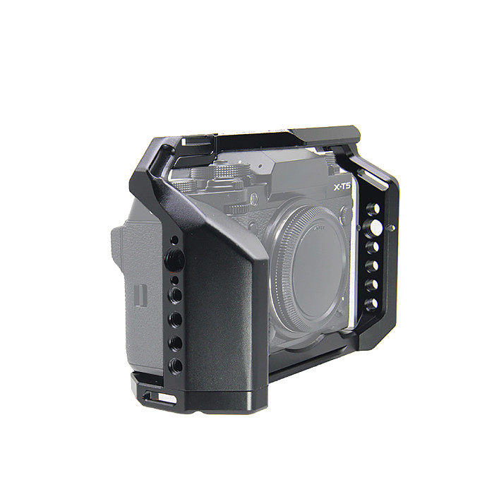 Aluminum alloy X-T5 camera rabbit cage expansion accessories camera protection frame tripod expansion platform black for Fuji X-T5 camera