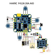 HAKRC F4126 F411 Flight Controller ICM42688 BLHELI_ S 20A 2-4S ESC AIO Built-in OSD Barometer Current Sensor for RC FPV Drone