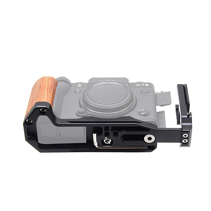 For Fujifilm X-T5 camera L plate quick release plate wood handle L vertical shoot black