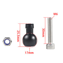 Aluminum Alloy 17mm Ballhead Adapter to 1/4  Screw Hole Mount Holder for Tripod Selfie Handle Grip Stand Ball Mount Converter