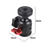 1/4 Thread Mount Ball Head Panorama Tripod for Mic Flash Mini Aluminum Alloy 360 Degrees Swivel Stand Photography Accessories