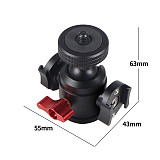 1/4 Thread Mount Ball Head Panorama Tripod for Mic Flash Mini Aluminum Alloy 360 Degrees Swivel Stand Photography Accessories