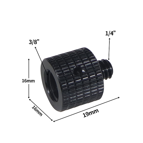 1/4-20 * 6 Revolution 3/8-16 * 9 Female Adapter Screw With Reinforced Side Hole D16 * 19mm