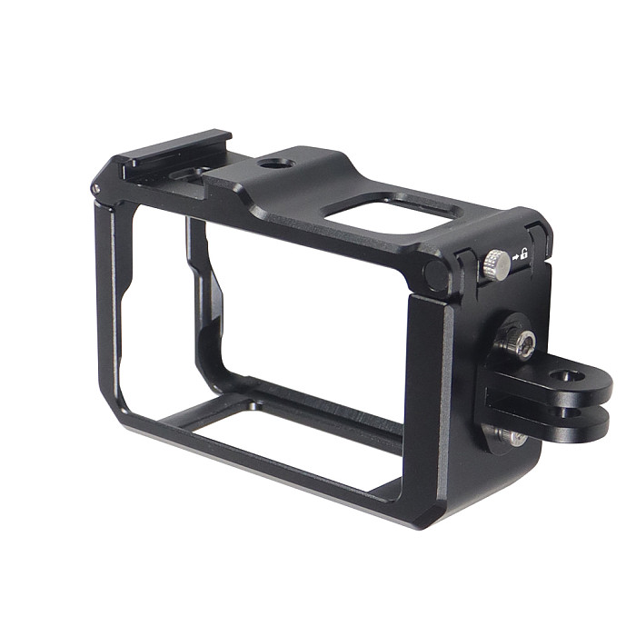 For DJI Action 5pro/Action 3 Sports Camera Aluminum Protective Frame Camera Cage Quick Release Cold Shoe Inch 1/4 screw hole Hole pitch 15mm M3
