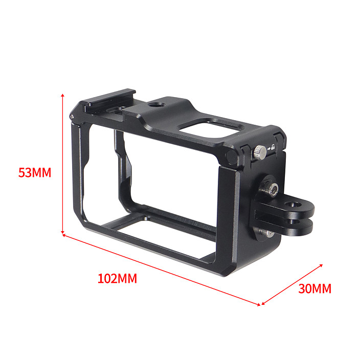 For DJI Action 5pro/Action 3 Sports Camera Aluminum Protective Frame Camera Cage Quick Release Cold Shoe Inch 1/4 screw hole Hole pitch 15mm M3