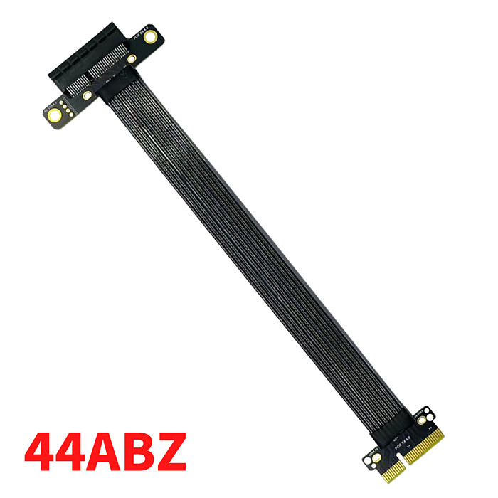PCI-E 4.0 4X to X4 16X Riser Extension Cable PCI Express Gen4 PCIe X4 Extender Silver-plated Cord Flexible for GPU SSD Adapter
