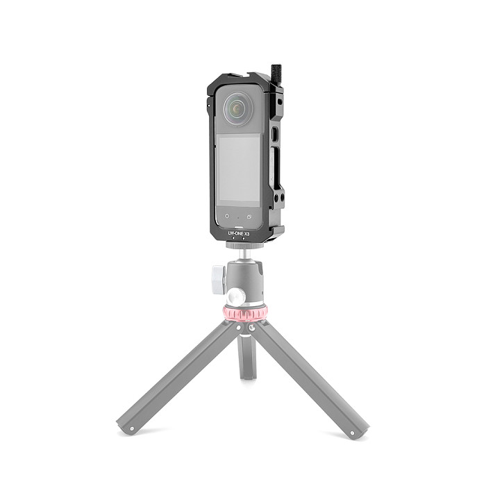 For Insta 360 X3 Action Camera Cage Rig Protective Frame with Cold Shoe Mount 1/4  Hole for Microphone Magnetic Tripod Adapter