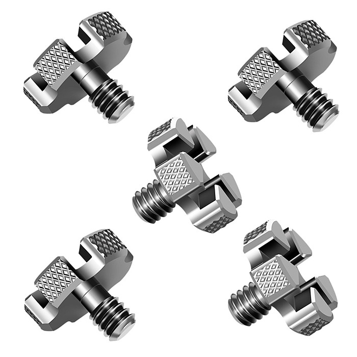 BGNing Universal Stainless 1/4  Adapter Screw for Gimbal to DSLR Cameras w/ Top Slotted 3mm Quick Release Locking Mounting Screw