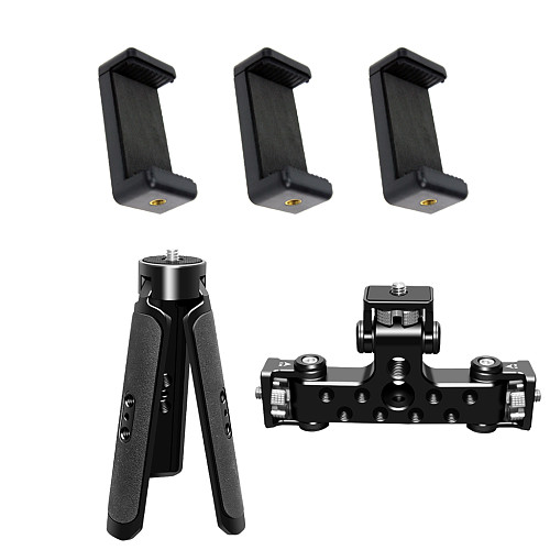 Multi-function Mobile Phone Stand 1/4 Tripod Mount 3-Position Bracket for Clip Video Live Selfie Stick Smartphone Camera Monopod