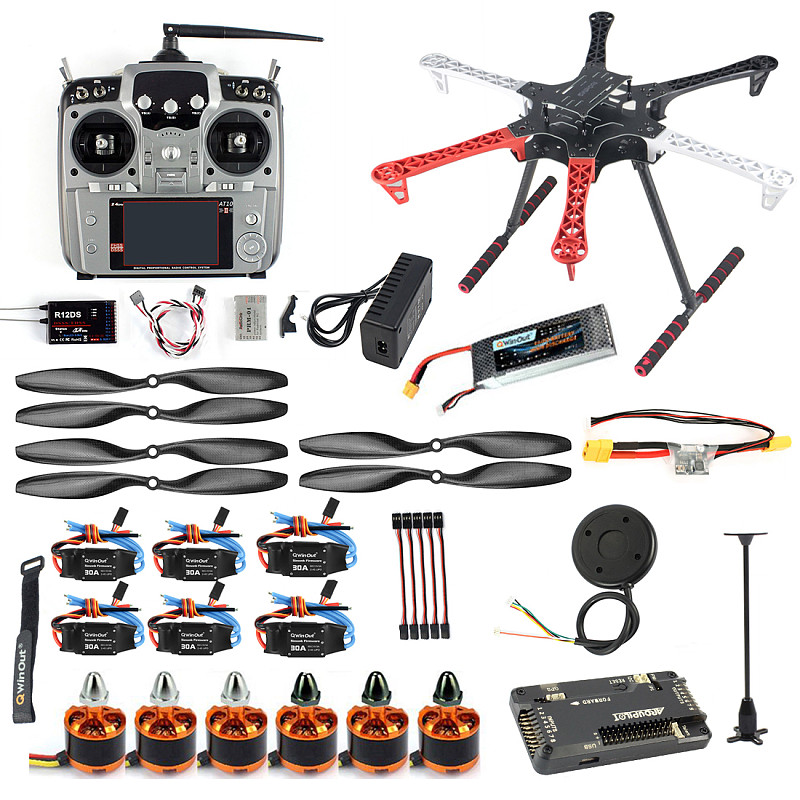 (QWINOUT) F550 Six-axis  Aircraft Frame With APM2.8 Flight Control 7MGPS 1045 Carbon Fiber Propeller 3S 2212 920KV Motor