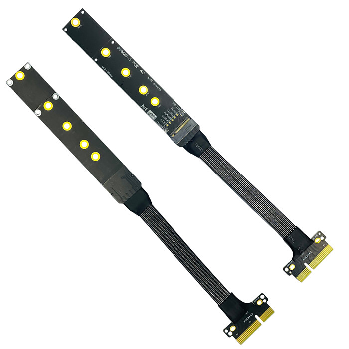 New Silver-Plated Shielded PCI Express 4.0 X4 to M.2 for NVMe SSD 4.0 Adapter PCIE 4X NVME 22110 High Speed GEN4 Riser Extender