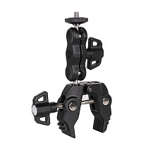 Multi-function Super Camera Clamp with 360 Double Ball Head for Motorcycle Bike Handlebar Sport Camera DSLR Light Holder Mount