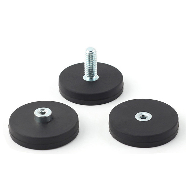 Mini Magnetic Magnet Car Suction Cup Base Rubber Coated M4 M5 M6 Mount for Phone Camera Roof LED Light Bar Stand Holder Bracket