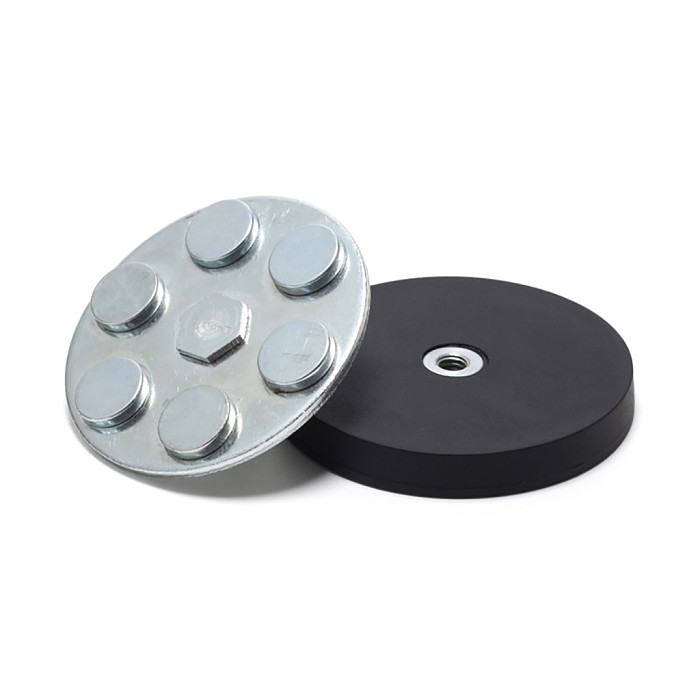 Mini Magnetic Magnet Car Suction Cup Base Rubber Coated M4 M5 M6 Mount for Phone Camera Roof LED Light Bar Stand Holder Bracket