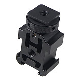 Triple Hot Cold Shoe Mount Adapter 1/4  Holes Holder for Nikon Canon DSLR Tripod Microphone Lights Audio Recorder Stand Bracket