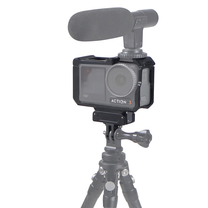 For DJI Action 5pro OSMO Action 3 Camera Cage Protective Case Cage w Cold shoe Arri Hole Quick Release Frame Action Camera Accessories
