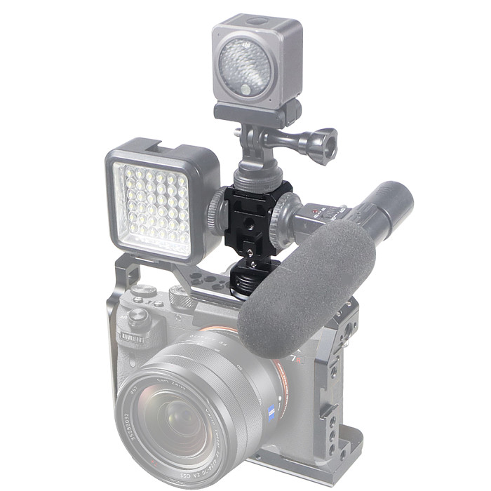 BGNing Three-head Cold Shoe To 1/4 Screw Expansion Bracket Can Be Reinforced And Locked 1/4 Screw For Cold Shoe And Hot Shoe Base Microphone Accessories