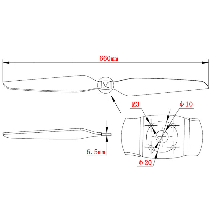 Tarot Martin Propeller/26 inch carbon fiber forward and reverse paddle set/one paddle/2682 TL1851 DIY RC Rrone Accessories