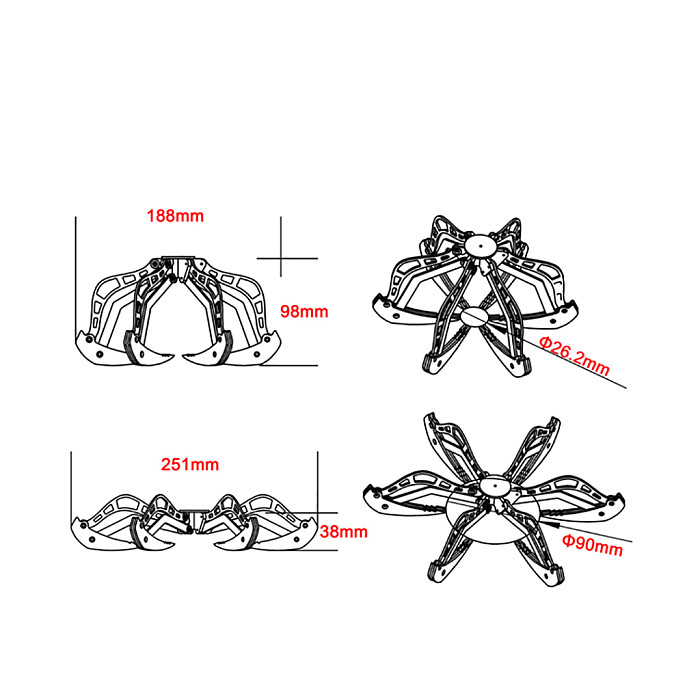 Tarot Unpowered Claw/Drone Mantis Claw/Six Claws TL1901 For Drone Mounting Accessories